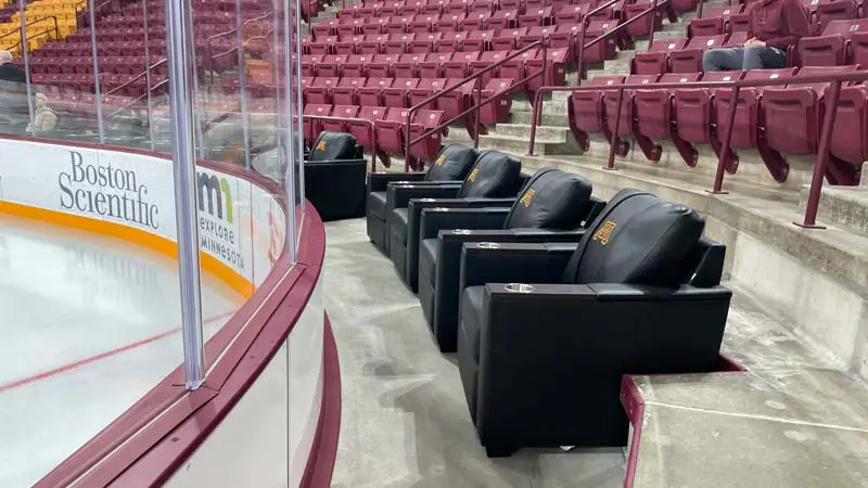 View of seats rinkside
