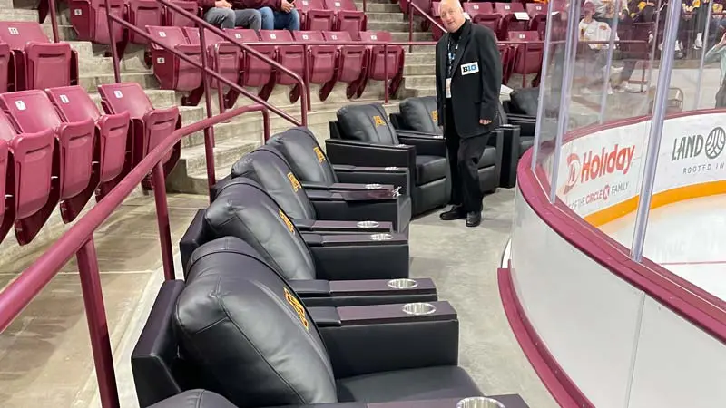 View of seats rinkside