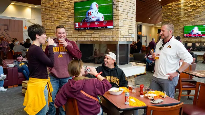 People hanging out in lounge